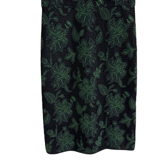 Tory Burch Blue Green Floral Lace Appliqué Fishnet Sheath Knee Length Dress 2 - Picture 11 of 16
